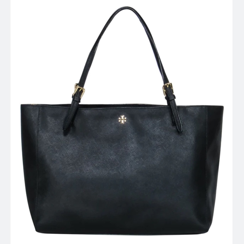 Tory Burch Black Textured Tote Bag